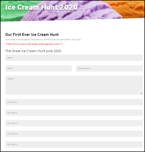 Ice Cream Hunt Form