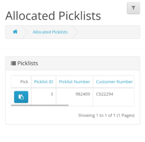 Picklist List Mobile