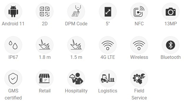 Unitech EA520 Icon Specs