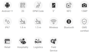 Unitech EA520 WLAN Only Icon Specs