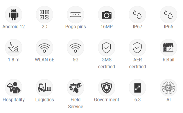 Unitech PA768 Icon Specs